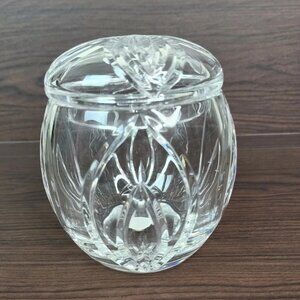 TOWLE Lead Crystal Clear Flower Petal Candy Dish Apothecary Storage Jar with Lid